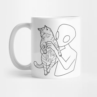Alien Holding a Cat Mug